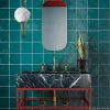 Gioia Materia Carrelage Effet Zellige Turquoise LA RIVIERA 13,2x13,2 Quetzal - Les Carreaux de Jean- Faïence Pour Salle De Bains
