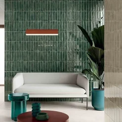 Les Carreaux De Jean  Carrelage Effet Zellige Vert FUSION Smeraldo 6x25cm - Les Carreaux de Jean- Faïence Pour Salle De Bains