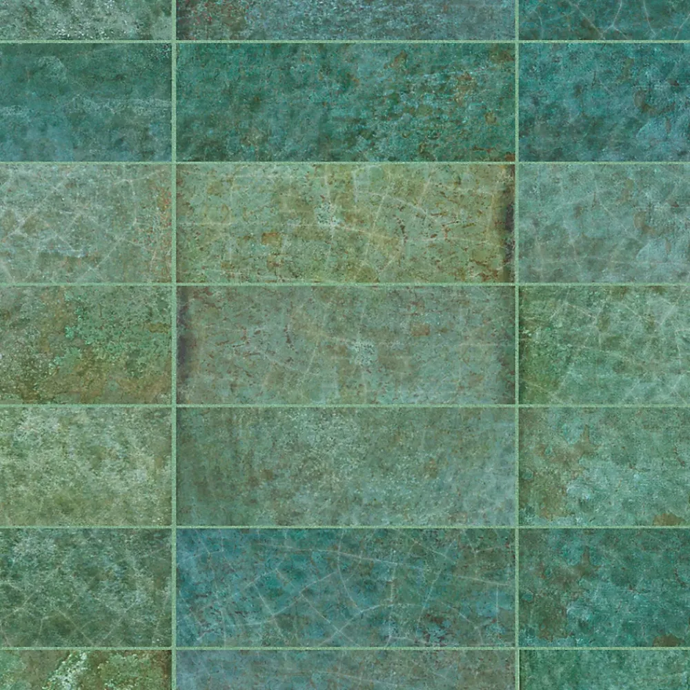 Ro'Ma Carrelage Carrelage effet Zellige Vert 20x6,5x0,85 cm Caldero - Mur intérieur -- Carrelage Mural Uni