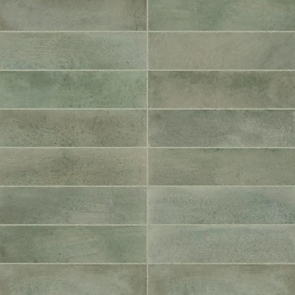 Ro'Ma Carrelage Carrelage effet Zellige Vert 24,6x6x0,85 cm Montel - Mur intérieur -- Carrelage Mural Uni