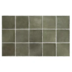 Gioia Materia Carrelage Effet Zellige Vert ARGILE 6x24,6 Khaki - Les Carreaux de Jean- Faïence Pour Douche