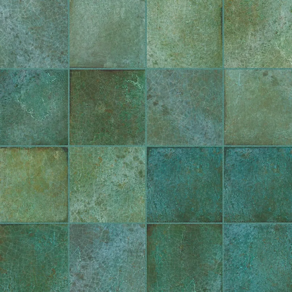 Ro'Ma Carrelage Carrelage Mural Uni<Carrelage effet Zellige Vert 10x10x0,85 cm Caldero - Mur intérieur -