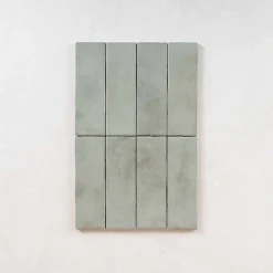 Les Carreaux De Jean Carrelage Effet Zellige Vert Sauge MITTE Verde 6,5x20 - Les Carreaux de Jean- Faïence Pour Cuisine|Faïence Pour Douche