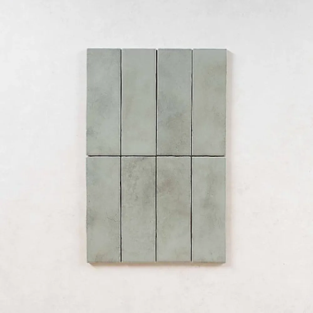 Les Carreaux De Jean Carrelage Effet Zellige Vert Sauge MITTE Verde 6,5x20 - Les Carreaux de Jean- Faïence Pour Cuisine|Faïence Pour Douche
