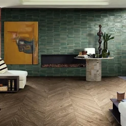 Les Carreaux De Jean  Carrelage Effet Zellige Vert TANGER 6x24 Forest - Les Carreaux de Jean- Faïence Pour Pièce À Vivre|Faïence Pour Douche