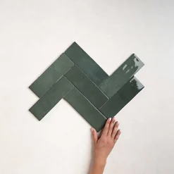 Les Carreaux De Jean Carrelage Effet Zellige Vert NOLITA Verde 6,5x20 - Les Carreaux de Jean- Faïence Pour Cuisine|Faïence Pour Salle De Bains