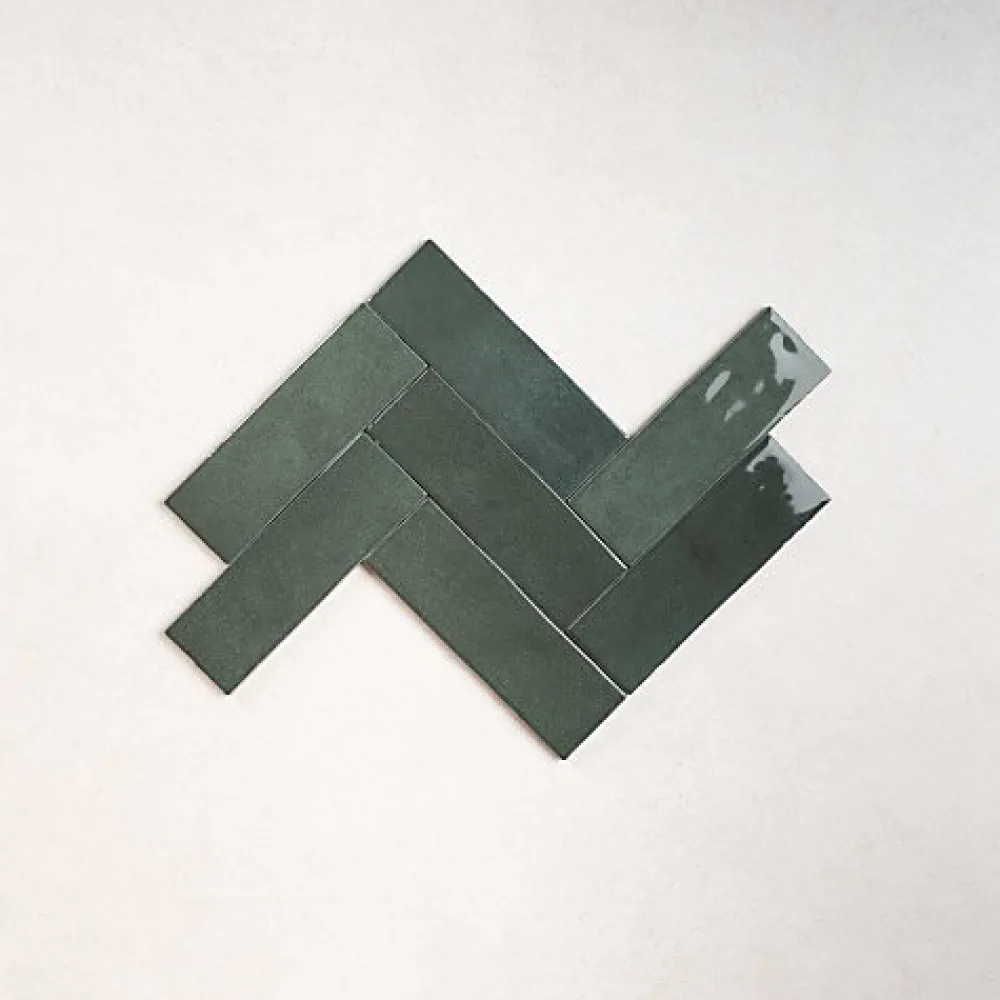 Les Carreaux De Jean Carrelage Effet Zellige Vert NOLITA Verde 6,5x20 - Les Carreaux de Jean- Faïence Pour Cuisine|Faïence Pour Salle De Bains