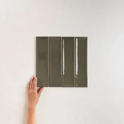 Les Carreaux De Jean  Faïence Pour Salle De Bains<Carrelage Effet Zellige Vert Foncé NARA Oliva Gloss 7,5x30cm - Les Carreaux de Jean