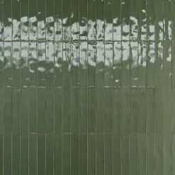 Les Carreaux De Jean  Carrelage Effet Zellige Vert Olive LUZ Oliva 5,3x30cm - Les Carreaux de Jean- Faïence Pour Pièce À Vivre|Faïence Pour Cuisine
