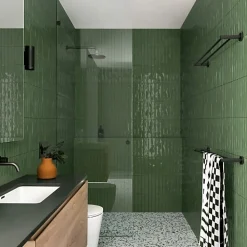 Les Carreaux De Jean  Carrelage Effet Zellige Vert Olive LUZ Oliva 5,3x30cm - Les Carreaux de Jean- Faïence Pour Pièce À Vivre|Faïence Pour Cuisine