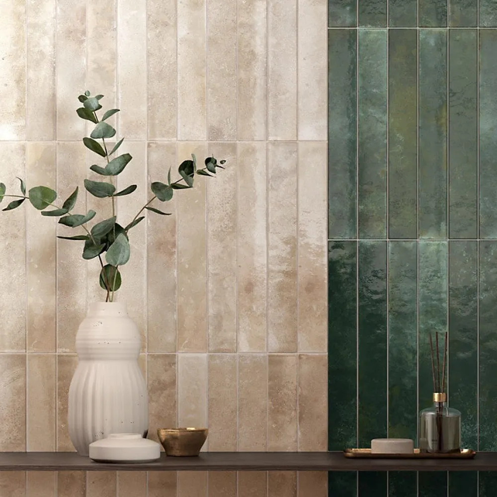 Concept Mosaïque Faïence Unie|Faïence Pour Wc<carrelage effet zellige 5x40 cm BALI ALMOND