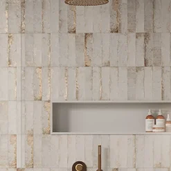 Concept Mosaïque carrelage effet zellige 6,3x25 cm magnetism WHITE- Faïence Unie|Faïence Pour Wc