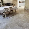 Ligerio Carrelage en travertin light adouci rebouché PREMIUM - Opus : 4 formats x 1,2 cm - Vendu par lot de 0,74 m²- Travertin