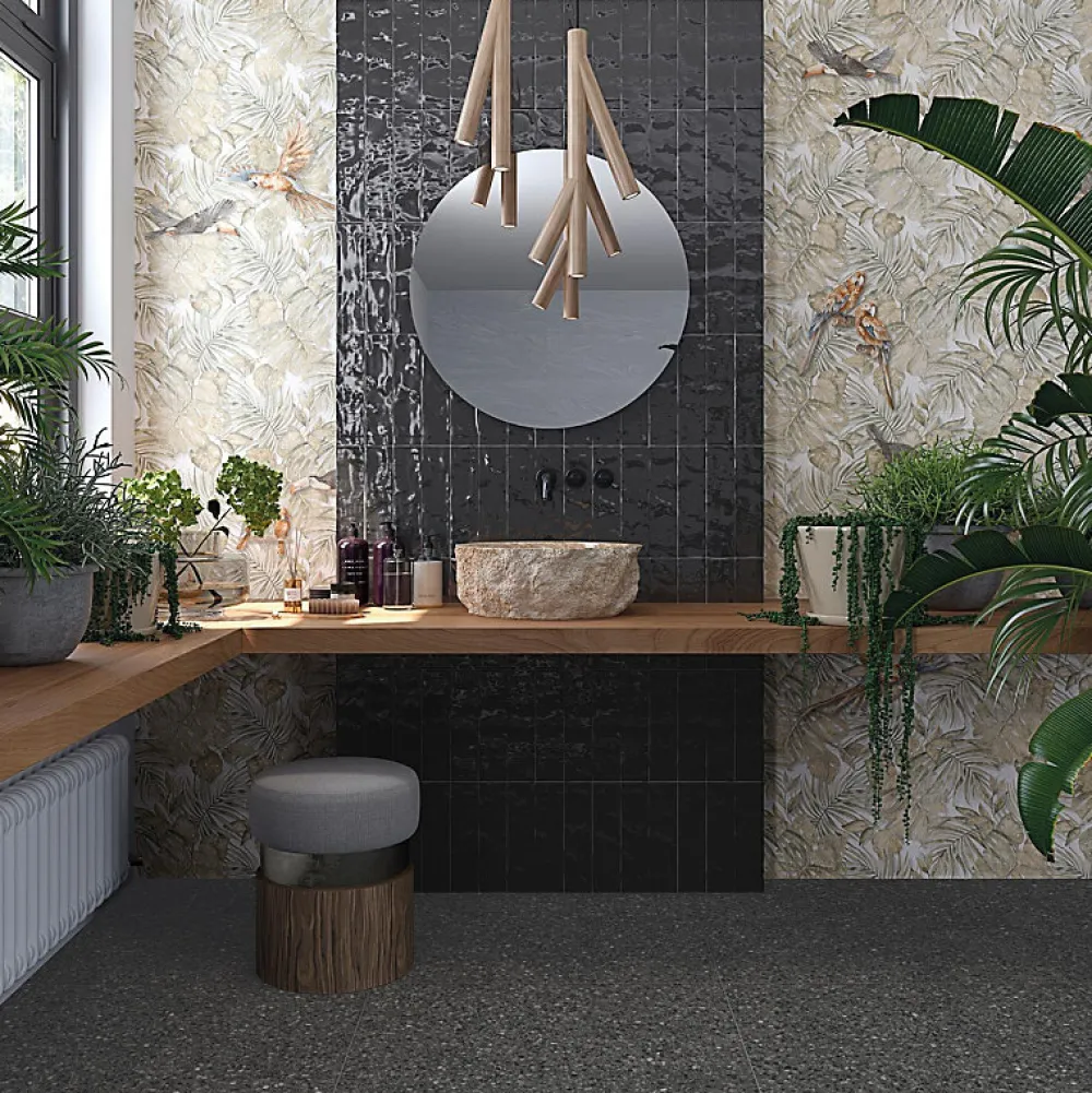 Aelle Carrelage Carrelage Extérieur Et Terrasse<Carrelage extérieur antidérapant effet terrazzo 80x80 cm NIZA-R Antideslizante Negro