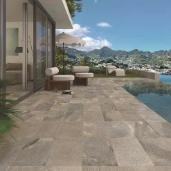 Eiffel art construction Carrelage extérieur antidérapant effet pierre naturelle 30x60 cm BALI Grafito- Mosaïque Pour Wc
