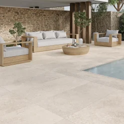 Aelle Carrelage Carrelage Sol Effet Pierre<Carrelage extérieur effet pierre naturelle de travertin 60x40 cm MYK-CR SAND