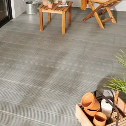 GoodHome Carrelage Extérieur Et Terrasse<Carrelage extérieur Kontempo anthracite 37 x 75 cm (vendu au carton)
