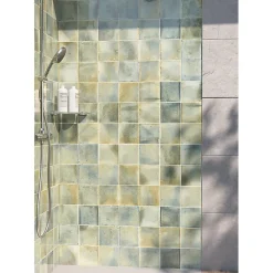 Aelle Carrelage Carrelage extérieur piscine carré bleu gris brillant 15x15 cm SPA&POOLS CELADON- Carrelage Extérieur Et Terrasse