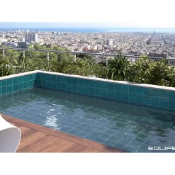 Aelle Carrelage Carrelage extérieur piscine carré bleu brillant 15x15 cm SPA&POOLS GLACIER- Carrelage Extérieur Et Terrasse