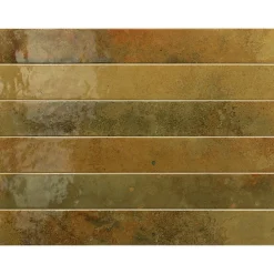 Aelle Carrelage Carrelage Sol Pour Salle De Bains<Carrelage faïence mur marron vert brillant rectangulaire 5x40 cm BALI MOSS