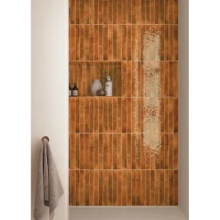 Aelle Carrelage Carrelage Sol Uni<Carrelage faïence mur orange rouille rectangulaire 5x40 cm BALI GINGER