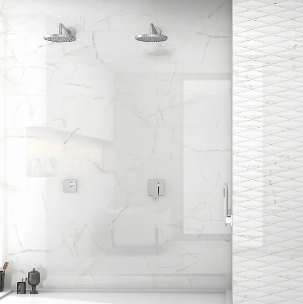 Aelle Carrelage Carrelage faience mural effet marbre blanc 30x90 cm brillante - MYK-MARMOL- Carrelage Sol Pour Salle De Bains|Carrelage Sol Effet Marbre