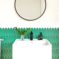 Carrelage Signature Mosaïque Pour Douche|Mosaïque<Carrelage feuilles longues vert uni 19,5x5,7 cm - prix à la piéce-