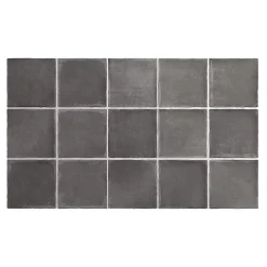 Gioia Materia Carrelage grès cérame ARGILE 10x10 cm Gris Foncé, Anthracite - Mat - boîte de 0.6 m2- Faïence Pour Wc|Faïence Pour Pièce À Vivre