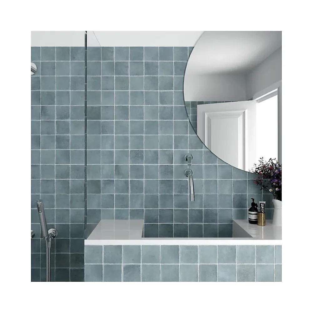 Gioia Materia Faïence Pour Salle De Bains|Faïence Unie<Carrelage grès cérame ARGILE 10x10 cm Bleu - Mat - boîte de 0.6 m2