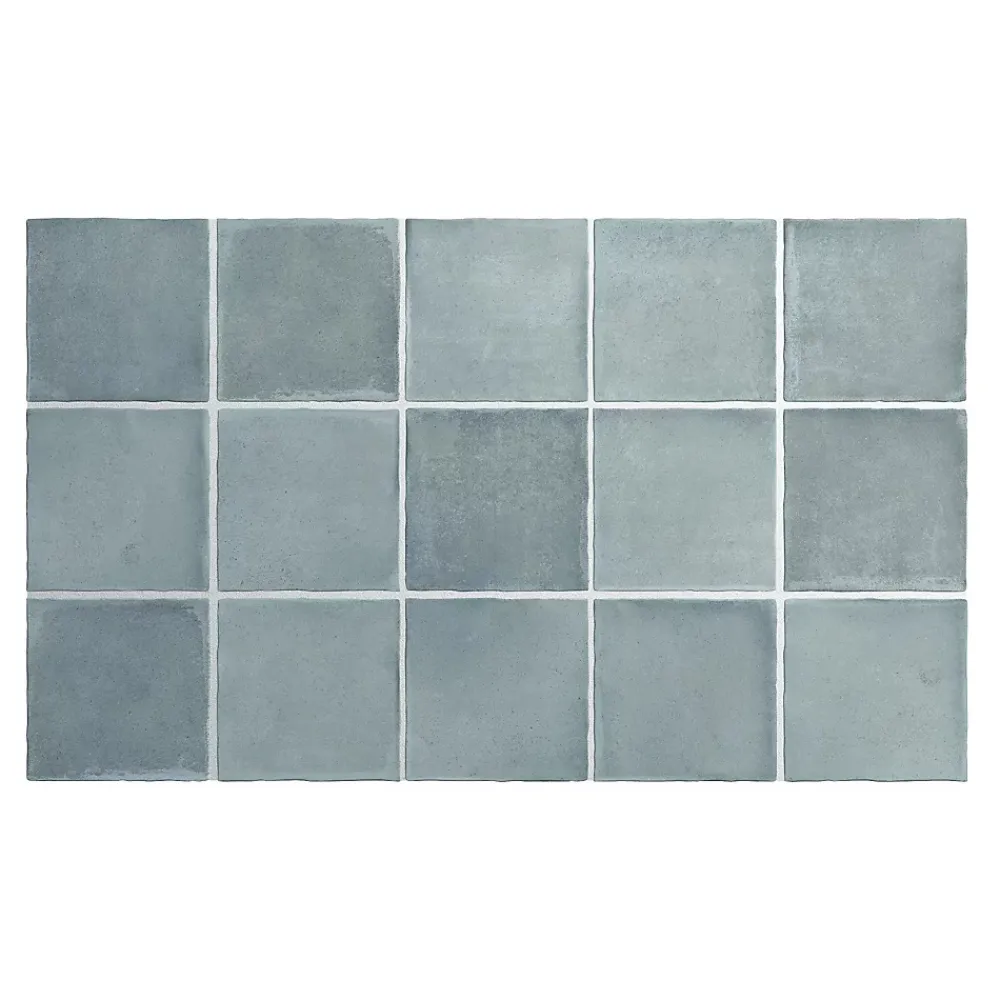 Gioia Materia Faïence Pour Salle De Bains|Faïence Unie<Carrelage grès cérame ARGILE 10x10 cm Bleu - Mat - boîte de 0.6 m2