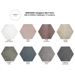 Gioia Materia Carrelage Sol Uni<Carrelage grès cérame effet rustique HERITAGE hexagone 20x17,5cm Hexagone 20x17.5 cm Bleu - Mat et Brillant (mélange) - boîte de