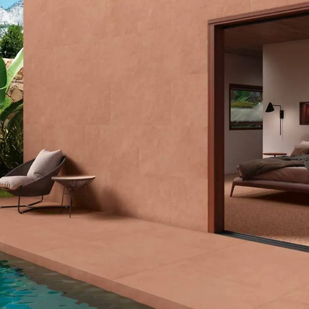 Gioia Materia Carrelage grès cérame effet argile TERRA 120x120 cm Gobi - Naturel - boîte de 1.44 m2- Carrelage Sol Pour Salle De Bains