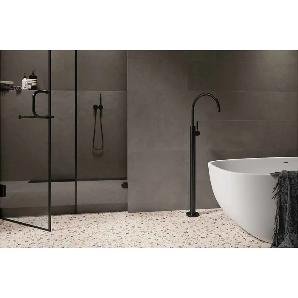 Gioia Materia Carrelage grès cérame effet argile TERRA 120x60 cm Fumo - Motif en relief - boîte de 1.44 m2- Carrelage Sol Pour Wc|Carrelage Sol Uni