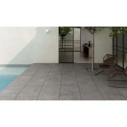 Gioia Materia Carrelage grès cérame effet terrazzo Wind 60x60 cm Gris - Naturel - boîte de 1.42 m2- Carrelage Sol Pour Wc