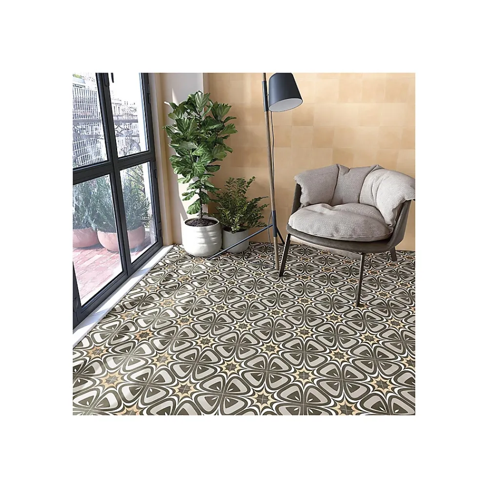 Gioia Materia Carrelage Sol Pour Wc<Carrelage grès cérame effet carreau ciment uni Pop Tile Sixties 15x15cm (8 couleurs) 15x15 cm Beige foncé - Satiné - boîte de 1 m