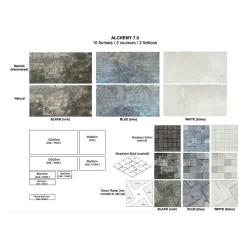 Gioia Materia Carrelage Sol Pour Wc|Carrelage Sol Uni<Carrelage grès cérame effet métal Alchemy 7.0 60x60 cm Bleu - Naturel - boîte de 1.77 m2