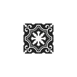 Gioia Materia Carrelage grès cérame effet carreau ciment Valencia Night 25x25 cm Noir et Blanc - Mat - boîte de 1.13 m2- Carrelage Sol Uni|Carrelage Sol Pour Wc