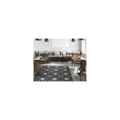 Gioia Materia Carrelage grès cérame effet carreau ciment Valencia Night 25x25 cm Noir et Blanc - Mat - boîte de 1.13 m2- Carrelage Sol Uni|Carrelage Sol Pour Wc