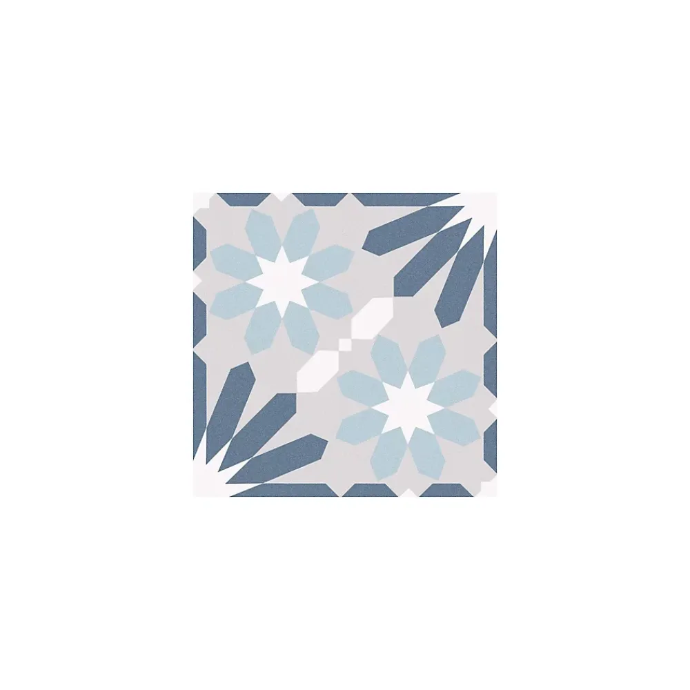 Gioia Materia Carrelage Sol Pour Wc|Carrelage Sol Uni<Carrelage grès cérame effet carreau ciment Valencia Dosaguas 25x25 cm Bleu - Mat - boîte de 1.13 m2