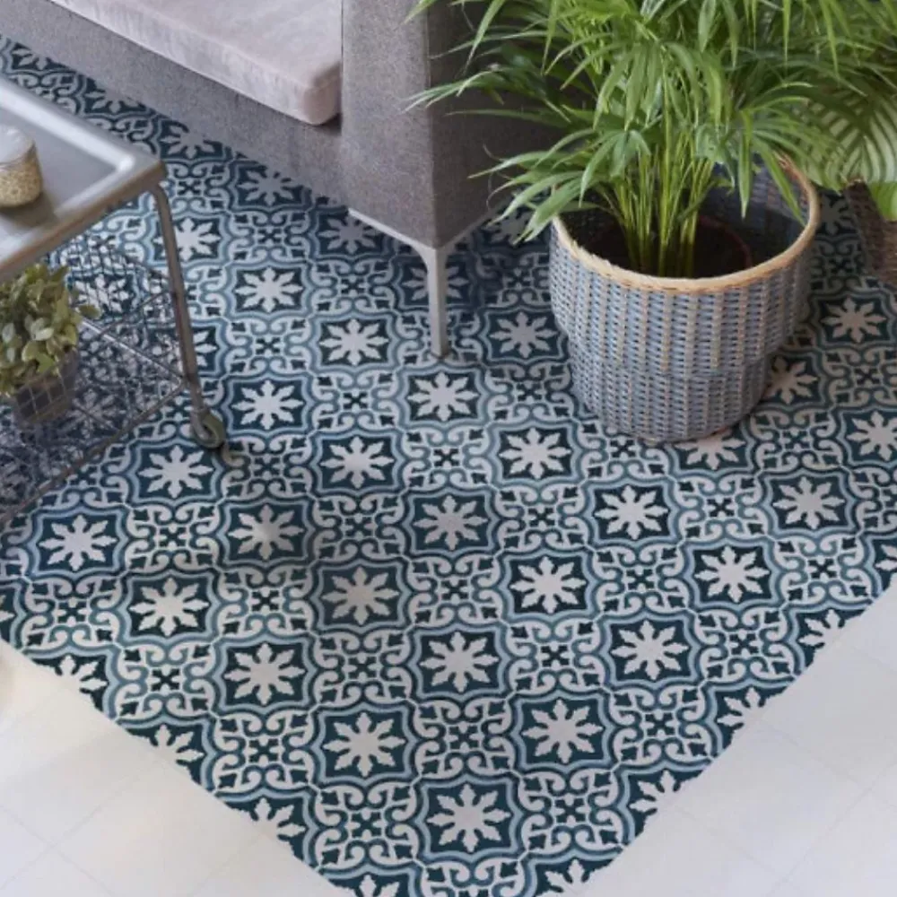 Gioia Materia Carrelage Sol Pour Wc<Carrelage grès cérame effet carreau ciment Valencia Lonja 25x25 cm Bleu - Mat - boîte de 1.13 m2