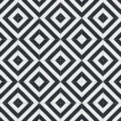 Gioia Materia Carrelage grès cérame effet carreau de ciment MAORI GOROKA 20x20 cm Noir - Mat - boîte de 1 m2- Carrelage Sol Uni