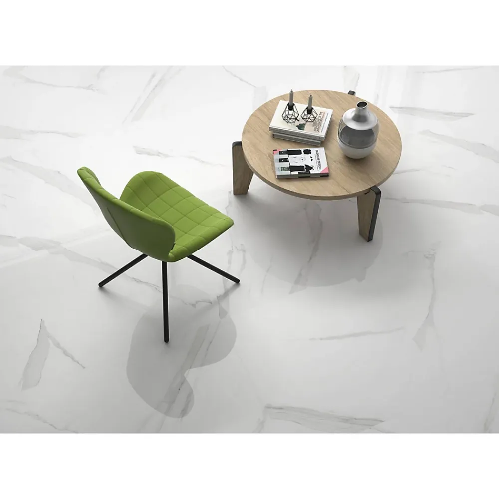 Gioia Materia Carrelage grès cérame effet marbre BLANC STATUARY 120x120 cm Blanc - Naturel - boîte de 1.44 m2- Carrelage Sol Pour Wc