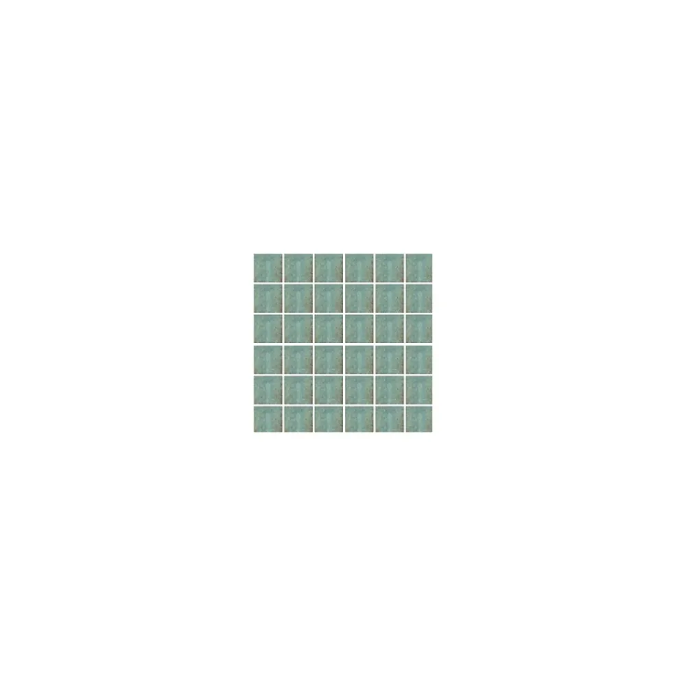 Gioia Materia Carrelage grès cérame effet métal ZINC Mosaïque 5x5 cm Vert - Naturel - boîte de 0.89 m2 -- Carrelage Sol Pour Wc|Carrelage Sol Uni