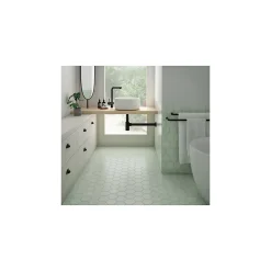 Gioia Materia Carrelage grès cérame effet graphique KROMATIKA Hexagone Hexagone 11.6x10.1 cm Vert Pastel - Mat - boîte de 0.44 m2- Carrelage Sol Uni