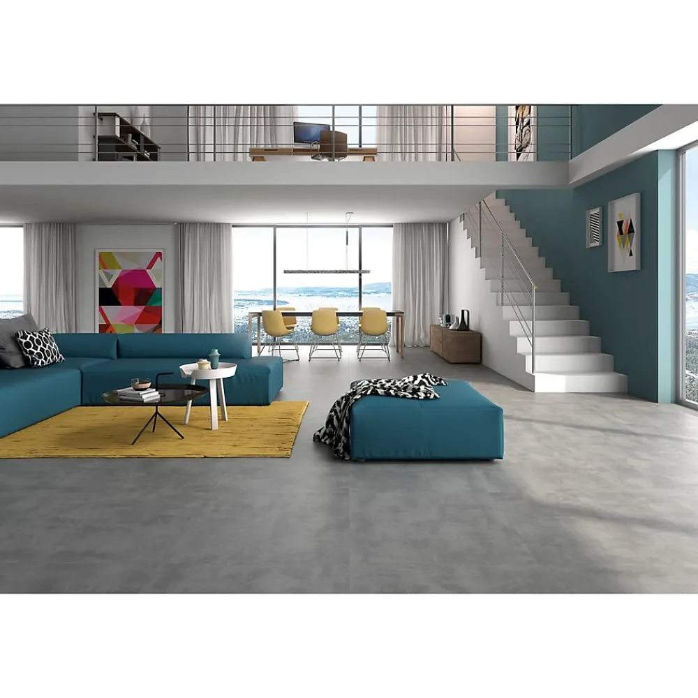 Gioia Materia Carrelage Sol Pour Wc<Carrelage grès cérame effet béton ciré CEMENTO 60x60 cm Gris Moyen - Semi-Poli / Lappato - boîte de 1.44 m2