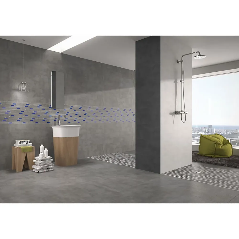 Gioia Materia Carrelage Sol Pour Wc<Carrelage grès cérame effet béton ciré CEMENTO 60x60 cm Gris Moyen - Semi-Poli / Lappato - boîte de 1.44 m2