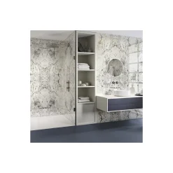 Gioia Materia Carrelage grès cérame effet marbre ALPES 280x120cm Blanc - Brillant / Poli - boîte de 3.36 m2- Carrelage Sol Uni