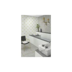 Gioia Materia Carrelage grès cérame effet terrazzo PORTOFINO 120x120 cm Gris Moyen - Mat - boîte de 1.44 m2- Carrelage Sol Pour Wc|Carrelage Sol Uni