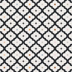 Gioia Materia Carrelage grès cérame effet carreau de ciment MAORI LADAKHI 20x20 cm Noir - Mat - boîte de 1 m2- Carrelage Sol Pour Wc