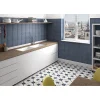 Gioia Materia Carrelage grès cérame effet carreau ciment ART NOUVEAU UNI 20x20 cm Woad blue - - boîte de 1 m2- Carrelage Sol Uni